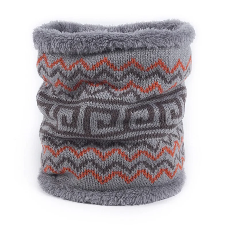 2 Men Women Knitted Scarf Printed Collar Warm Single Ring Scarf Fur Headband Neck Winter Unisex Warmer Elastic Scarves - Цвет: 2