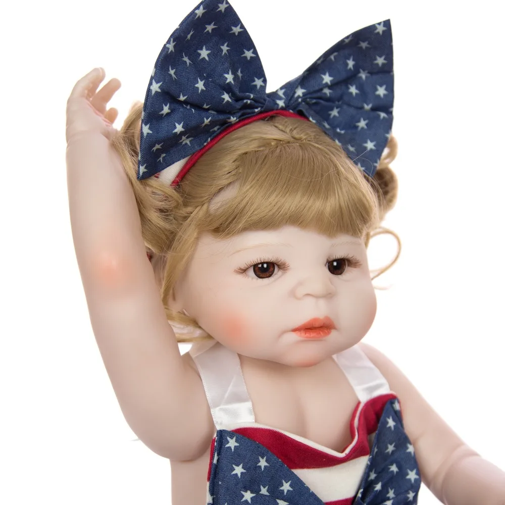 Вьющиеся волосы цельные силиконовые куклы reborn baby 2" bebe reborn для маленьких девочек, куклы для детей, подарок