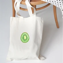 Женские большие парусиновые сумки с фруктовым принтом авокадо киви, хозяйственная сумка с принтом, сумки-тоут, повседневные сумки для женщин, эко-шоппер