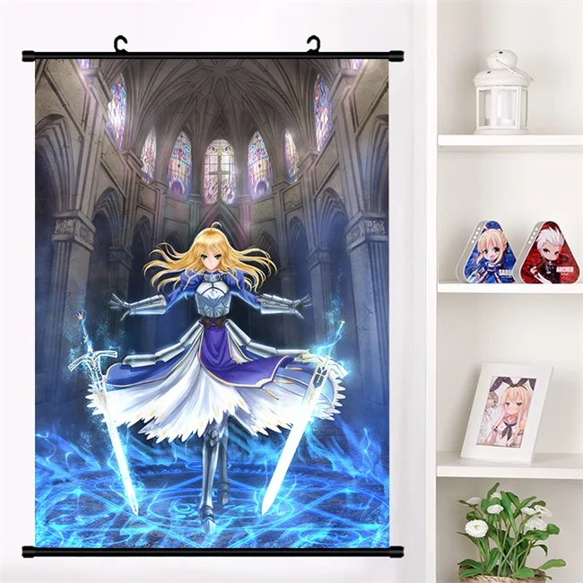 Аниме Fate/stay night Altria Пендрагон сабля игра Аниме настенные настенный плакат отаку коллекция домашнего декора искусства - Цвет: J