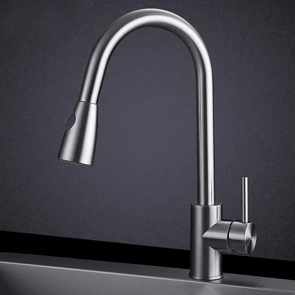  Kitchen Faucet Pull Out Cold and Hot Sink Faucet 304 Stainless Steel Water Mixer Tap Swivel 360 Deg - 4000582522798