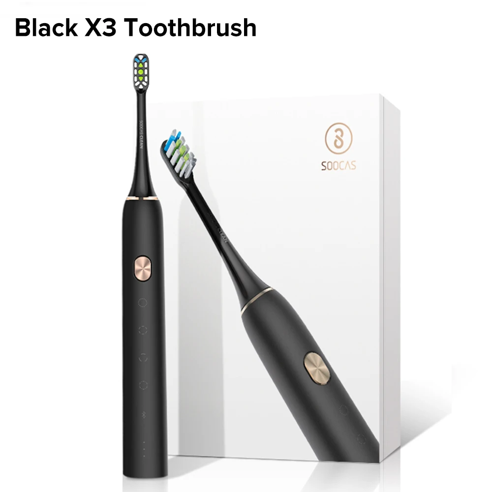 X3 Black Xiaomi Mijia SOOCAS X3 X1 звуковая электрическая зубная щетка Ультра звуковая Автоматическая обновленная зубная щетка Беспроводная заряжаемая водонепроницаемая - Цвет: X3 Black