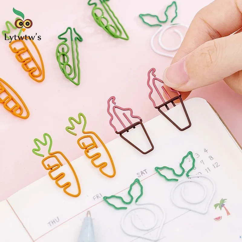 Cartoon Creative Carrot Metal Paper Clips 10 Pieces