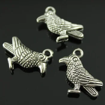 

30 Pieces Silver Color Bird 17x17mm Pendant Charms Wholesale Bulk Sale Fashion Jewelry Accessories