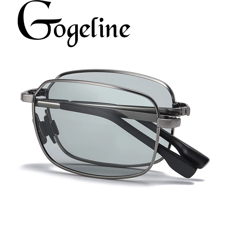 

New Driving Photochromic Sunglasses Men Polarized Discoloration Sun glasses for women Folding Chameleon square sunglasses UV400