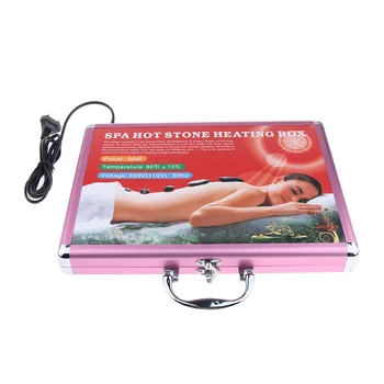 

Portable Hot Stone Warmer Device, Professional Spa Massage Stone Heater Heating Box for 20Pcs Rock Stones - EU Plug
