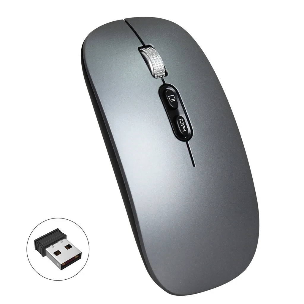 Ouhaobin беспроводная мышь 2,4 ГГц Бесшумная дизайнерская перезаряжаемая оптическая мышь с usb-приемником для ноутбука