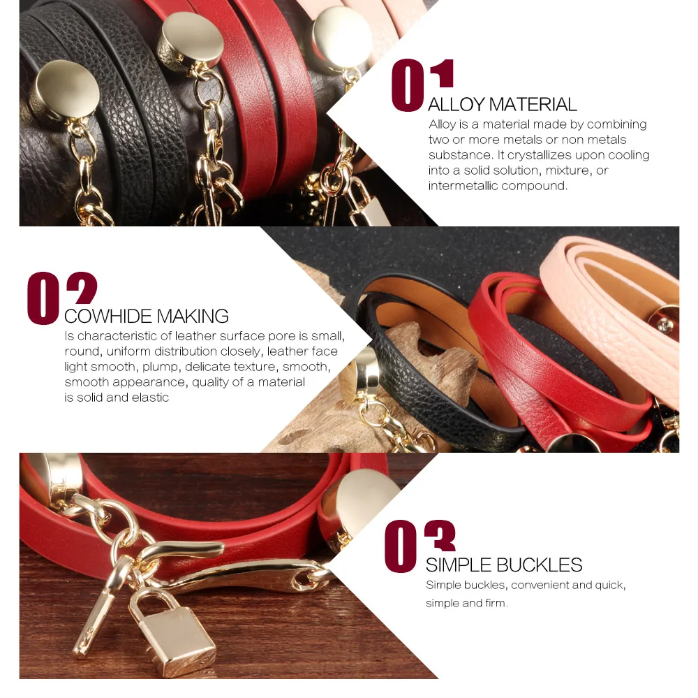 OPK кожа Braceket сплав/воловья Материал Многослойные замки кожаные Bracekets для женщин