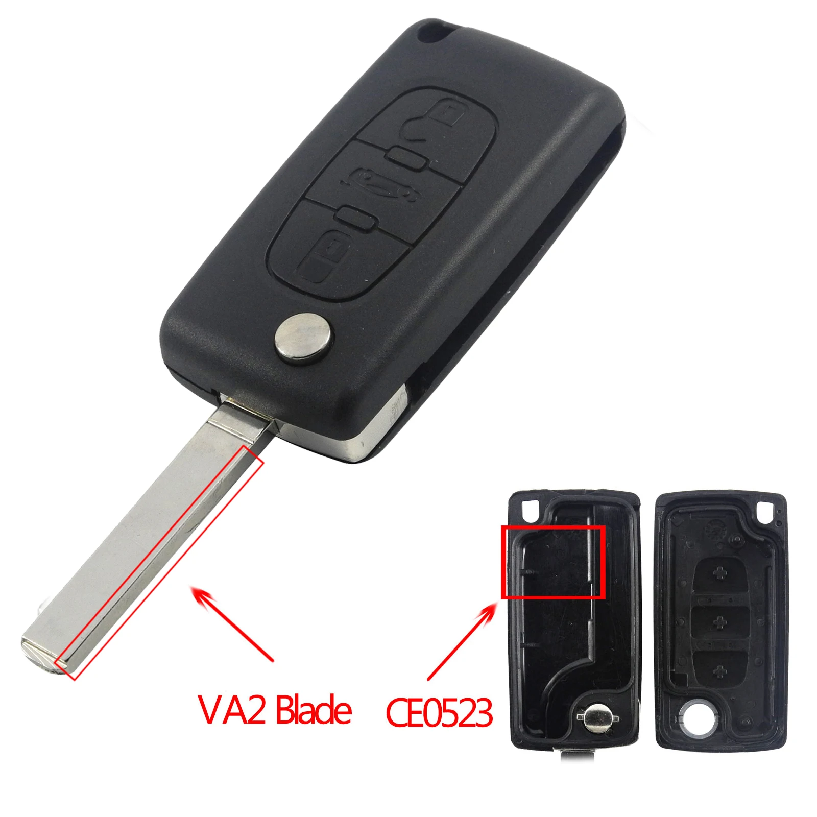 Jingyuqin 10 шт. корпус для автомобильного ключа HU83 CE0536/523 для peugeot 107 207 407 308 408 партнер Citroen C3 C4 C5 C6 Berlingo; Picasso Xsara
