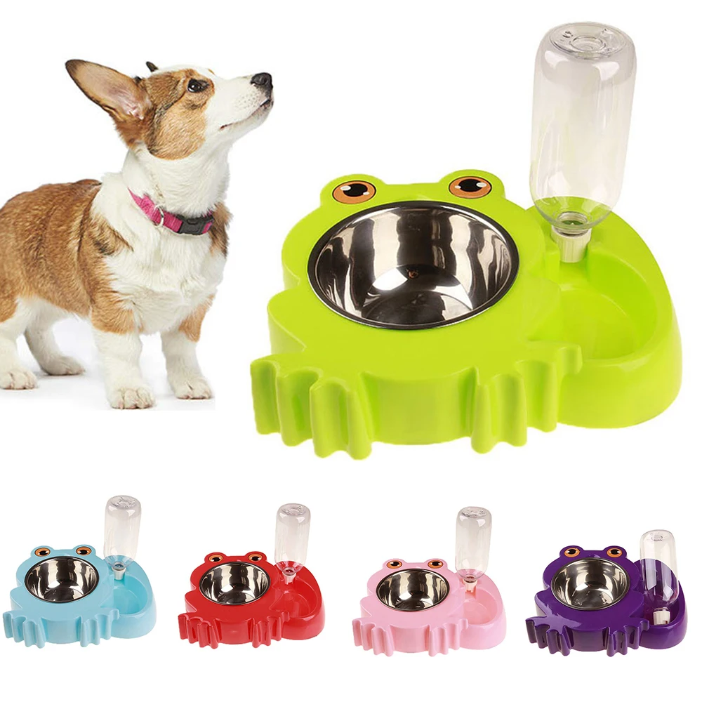 

Cat Pet Dual Bowl Feeder Automatic Water Dispenser Food Dish Bowl Feeder Pet Cat Dog Bird Rabbit Drinking Bowl D35