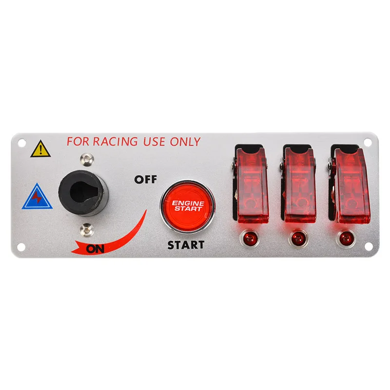 1 set Toggle Ignition Switch Panel For Racing Car 12V Auto LED Toggle Ignition Switch Panel Engine Start Push