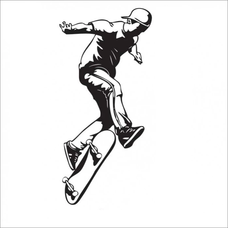 Настенные наклейки со скейтбордом Экстремальная Спортивная виниловая наклейка