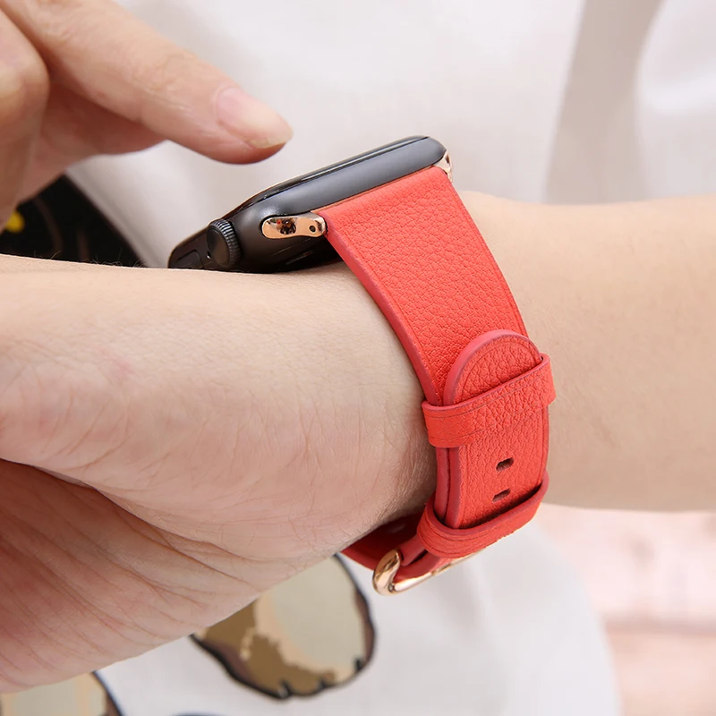 Кожаный ремешок для Apple watch band 42 мм 38 мм ремешок для часов iwatch 4 3 44 мм 40 мм correa наручные браслеты серии 4 3 2 1 Аксессуары