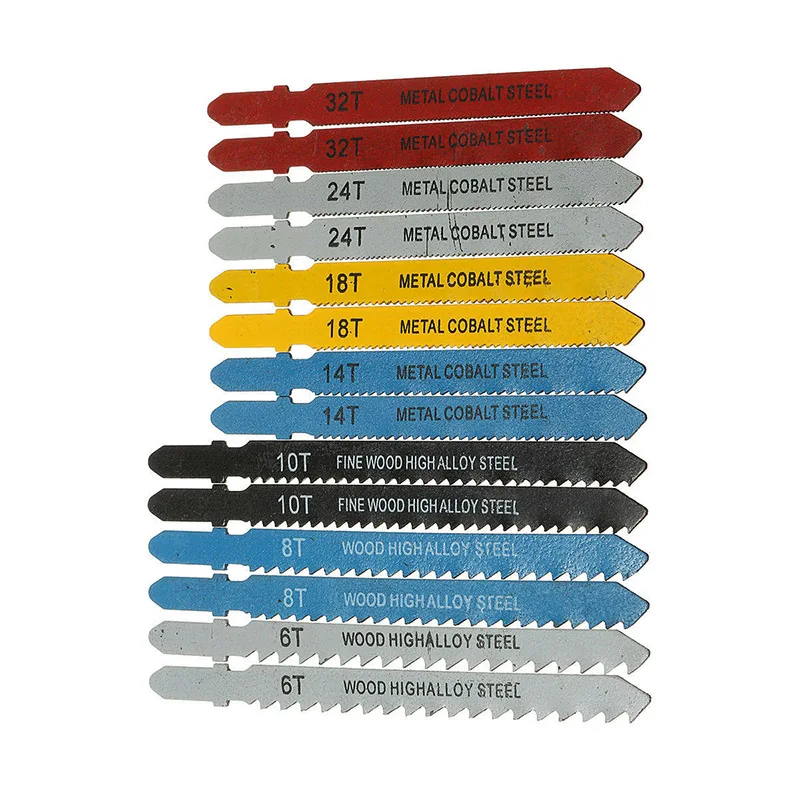 

14pcs Metal Steel Jigsaw Blade Set Brand New And High Quality Assorted Jigsaw Blade Set Suitable For Cutting Wood
