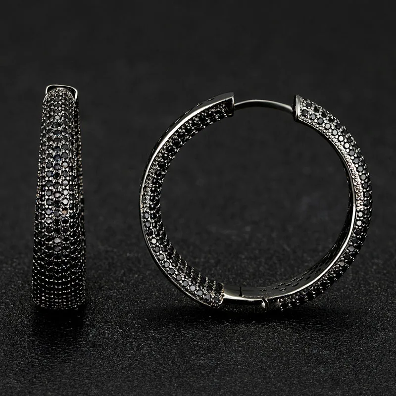 Zlxgirl Classice full mirco paved zircon round wedding earrings jewelry high quality womens bridal ears piercings brinco gifts