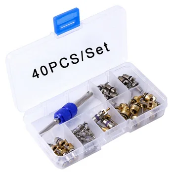 

40x/kit Valve Cores set R12 R134A A/C Remover tool Repair Tools Accessories