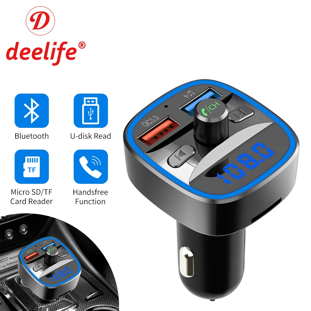 Bluetooth 5.0 FM Transmitter Car Modulator Wireless Handsfree Kit Auto