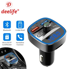 Bluetooth 5.0 FM Transmitter Car Modulator Wireless Handsfree Kit Auto Audio MP3 Player QC3.0 Quick Charge Dual USB Charger 1pcs fm transmitter aux modulator bluetooth handsfree car kit car audio mp3 player with 3 1a quick charge dual usb car charger