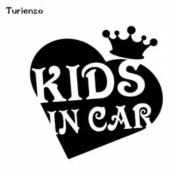 Turienzo 10,2 см * 10,2 см дети в винил для автомобилей Корона личности любовь стикер автомобиля черный/белый CT-356