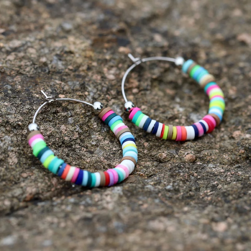 Серьги для женщин девушек Мода Красочные Fimo корейские серьги ювелирные изделия серьги