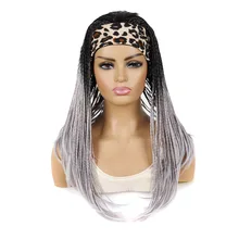 

Synthetic Headband Wig Long Braided Box Braids Headband Wigs For Black Women Twist Braids Hair Wig With Headband
