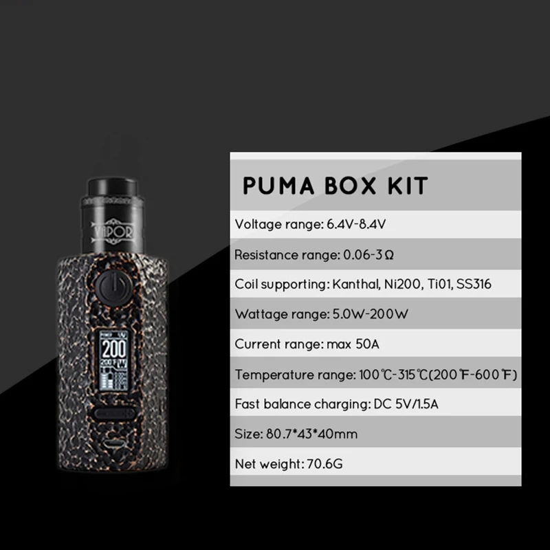Storm230 Bypass 200 Вт Vw Tcr мод контроль температуры Лев Rda Hawk Танк Коробка мод Vape электронная сигарета Мода