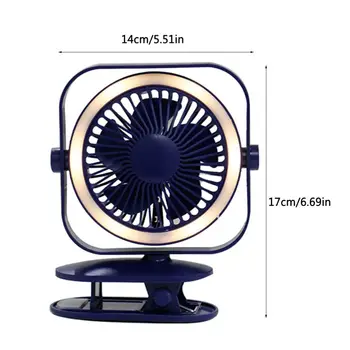 

Beauty Fill Light Rotating Fan Desktop Office Portable Clip Fan USB Charging Air Cooler for Home Office