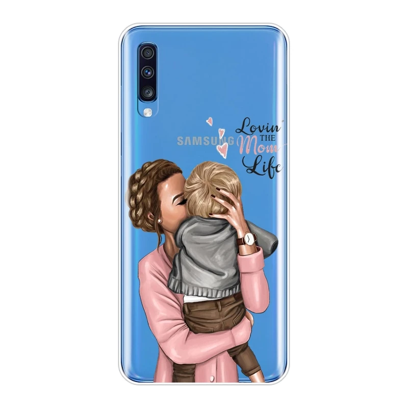 Задняя крышка для samsung Galaxy A40 A30 A20 A10 Baby Mom Женский Мягкий силиконовый чехол для телефона samsung Galaxy A80 A70 A60 A50 чехол
