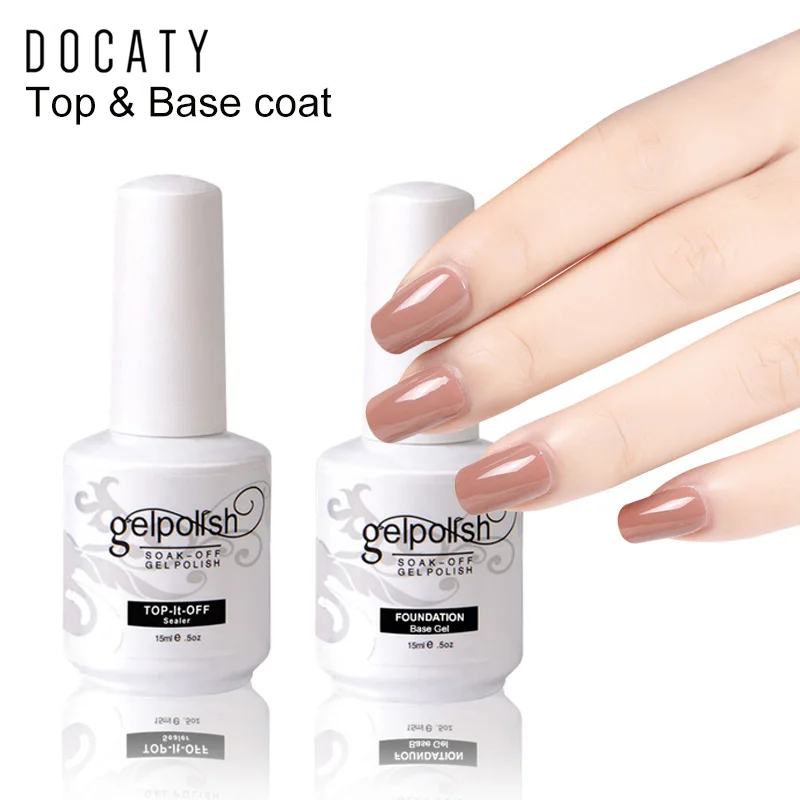 

Docaty 15 Ml 1 Pcs Without Wiping Top and Base Coats Gel Nail Polish UV Non-sticky Easy Cleaning Base Nail Art UV Gel Polish