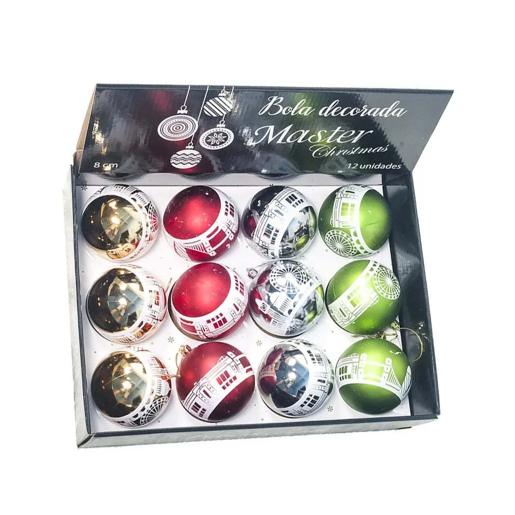 

8cm Christmas Balls Print Balls Pendant Christmas Tree Decorations Display Balls Festival Decoration