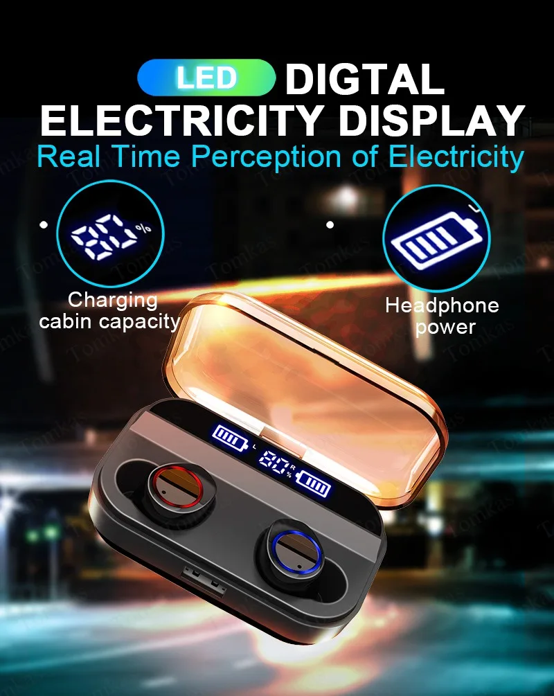TWS 5.0 Bluetooth 9D Stereo Earphone Wireless Earphones IPX7 Waterproof Earphones 4000mAh LED Display Power Bank Touch Earbuds (6)