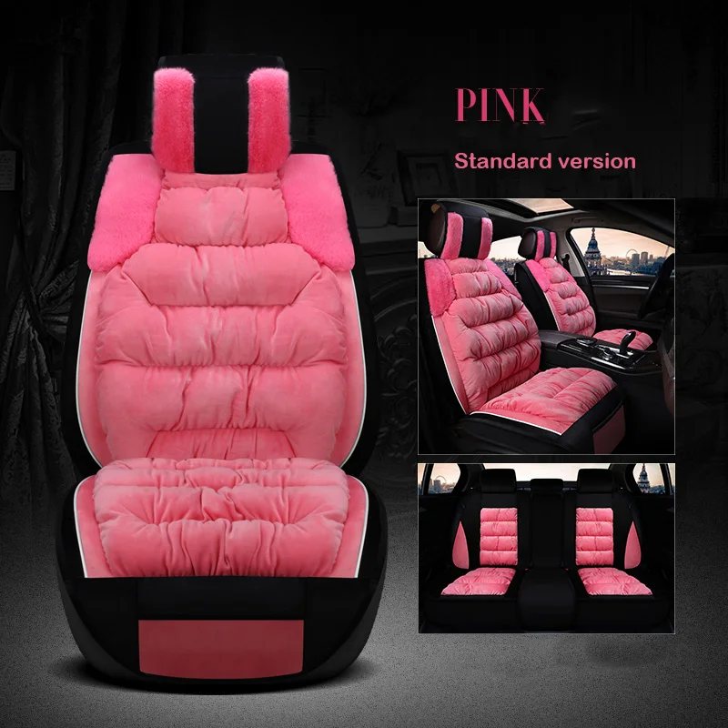 Автомобильные Чехлы На Сиденья розовый плюш для авто Daewoo Matiz Nexia Tosca Kalos Evanda Magnus REXTON автомобильные чехлы на сиденья наклейки на машины - Название цвета: PINK