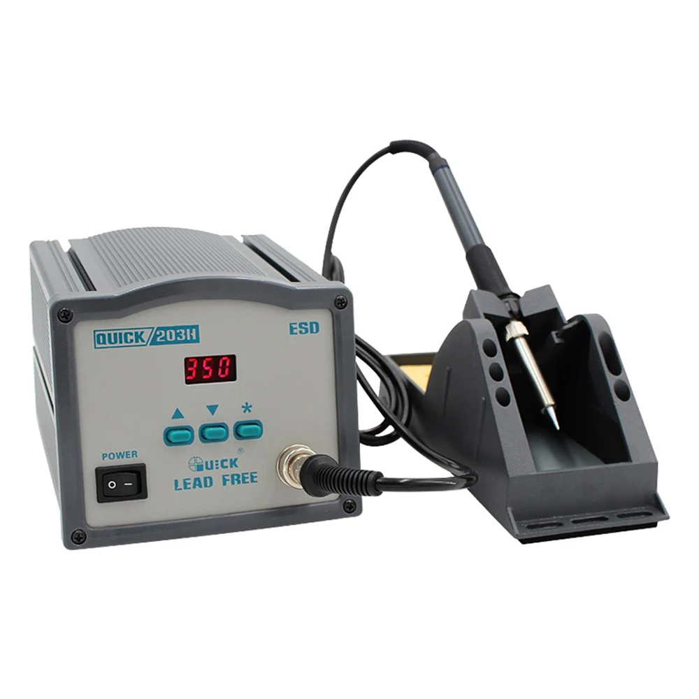 

High Frequency Eddy Current Constant Temperature Digital Display Lead Free Soldering Station Electric Iron QUICK-203H 90W