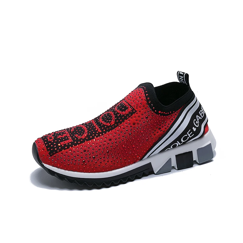 American Fashion Large Size ports Shoes Lovers Same Running Breathable Soft Comfortable Women Student Sneakers Wholesale - Цвет: Diamond red