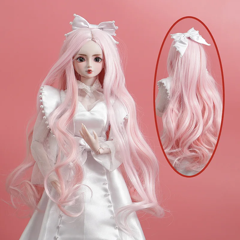 BJD doll wigs gray pink mixed long curly hair wigs for 1/3 1/4 1/6 BJD DD  SD MSD MDD YOSD doll High-temperature hair wigs - Price history & Review