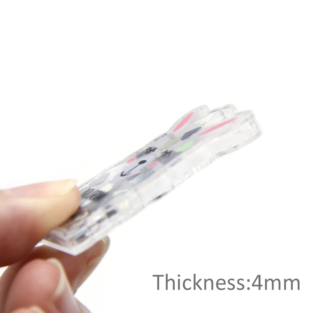 Letter Animal Transparent Plastic Resin with Sequins DIY Make Hair Clip Accessories Jewelry Craft Phone Decor,5Yc7541