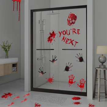 

Horror Halloween Decorations Blood Handprint Footprint Wall Sticker Scary Bloody Fingerprint Wallpaper Floor Bedroom Decor