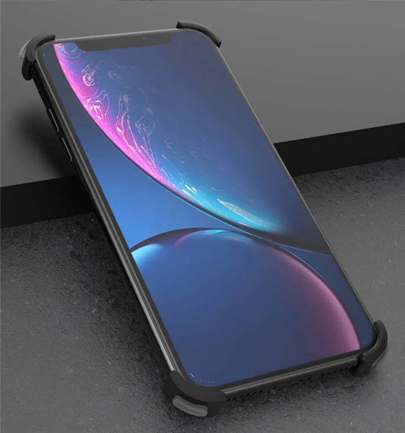 R-JUST Алюминиевый металлический чехол с голой рамкой для iphone X, XS, XR, XSMax, чехол, Противоударная форма, бампер, защитный чехол для телефона KS0399