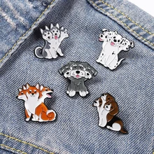 

Fashion Cartoon Mythical Animal Enamel Pins Three-Headed Fox Puppy Brooches Lapel Pins Clothes Badge Jewelry Gifts For Friends