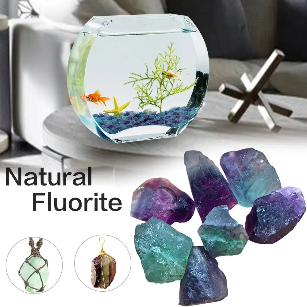 100g Natural Fluorite Quartz Crystal Stone Ornament Original Stone Treatment Stone Point Healing Wand Household Decoration