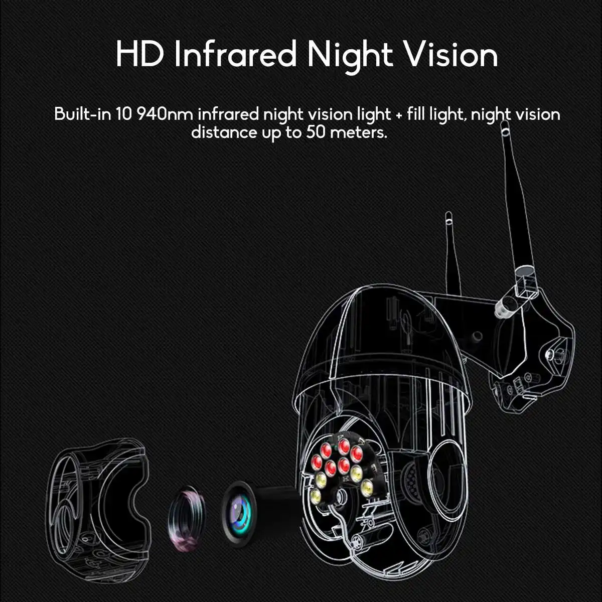 10LED 5X Zoom HD 2MP IP камера безопасности WiFi беспроводной 1080P Открытый PTZ IP66 водонепроницаемый ночного видения ONVIF наблюдения монитор