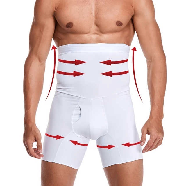 Men Body Shaper Compression Shorts Waist Trainer Tummy Control Boxer  Shaping Underwear Flat Tummy Girdle Body