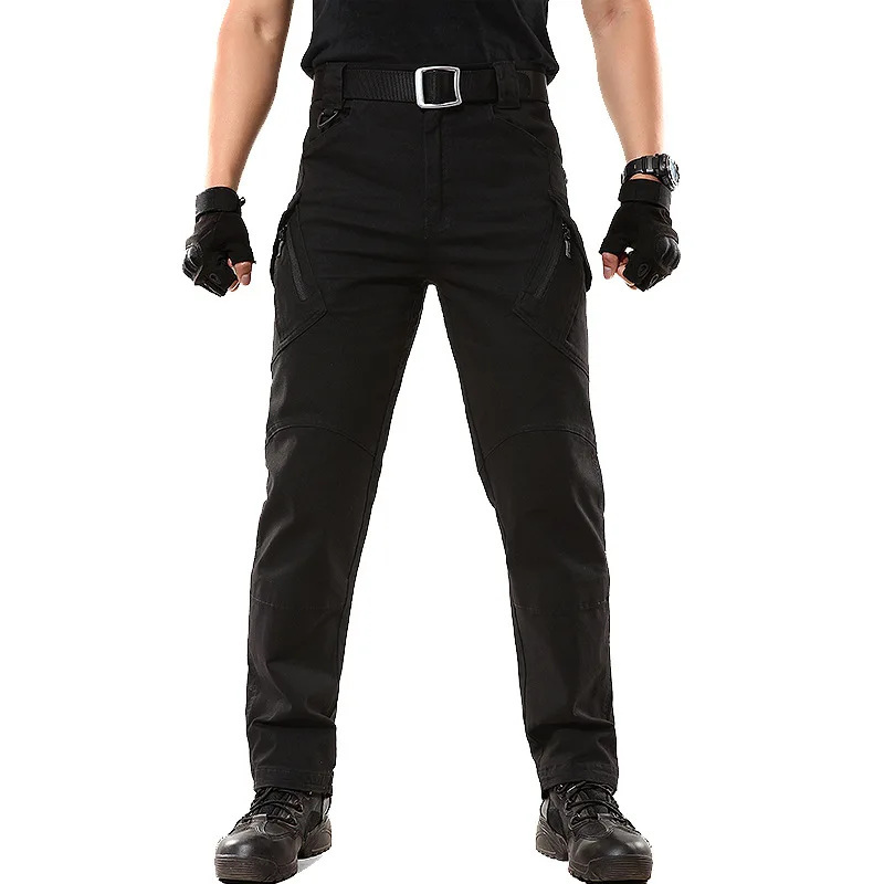 Cross Border Outdoor Archons Tactical Pants Elasticity Fabric IX9 City Secret Service Trousers Army Fans IX7 Multi-pocket Bib Ov - Color: Black