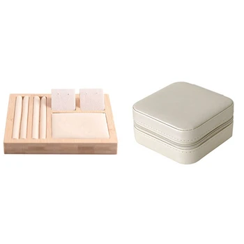 

Jewelry Display Stand Necklace Ring Earring Bracelet White & Small Household Travel Jewelry Storage Box