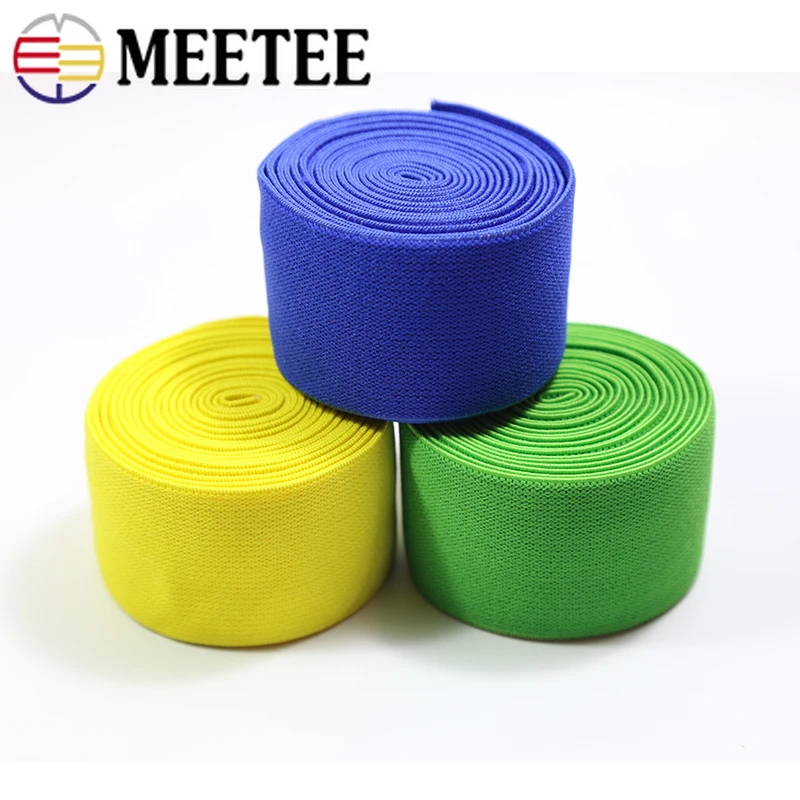 Meetee 6/12 м 38 мм Люминесцентная цветная эластичная резинка замшевые Эластичная лента резиновая тесьма DIY прыжки поясная сумка швейная Материал