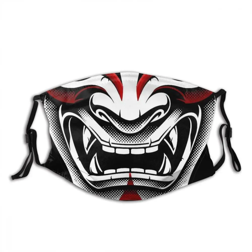 White &amp Red Okami Kitsune Kabuki Japanese Oni Demon Fashion Mascarilla Samurai Reusable Mouth Mask With Filters | Аксессуары для