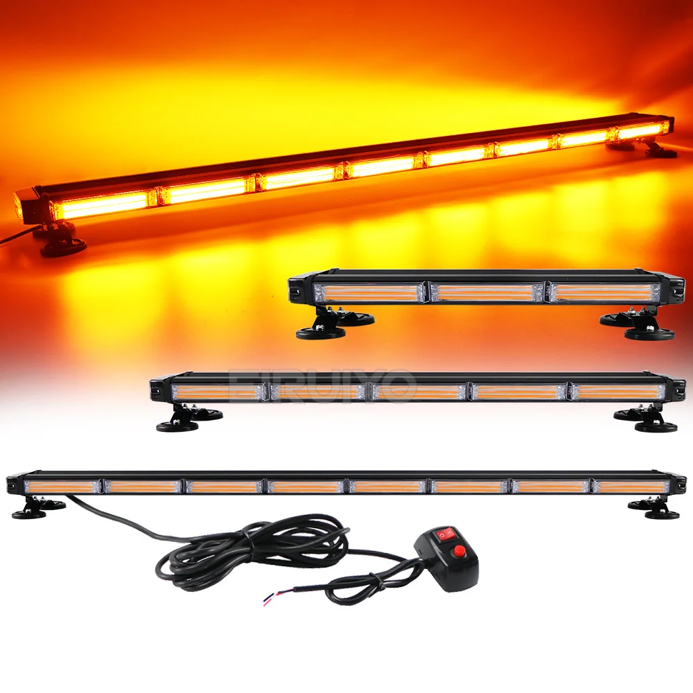 14 "20" 26 "31" 37 "43" 49 "New Car Truck Tow Cob Led Flash Di Avvertimento Bar Luce Di Sicurezza Di Emergenza Dello Stroboscopio Lightbar Ambra Giall