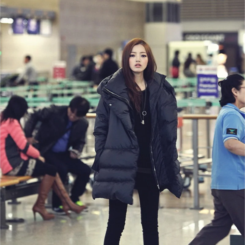 2019 Горячая новинка черный темно синий пуховик Повседневный стиль Большие