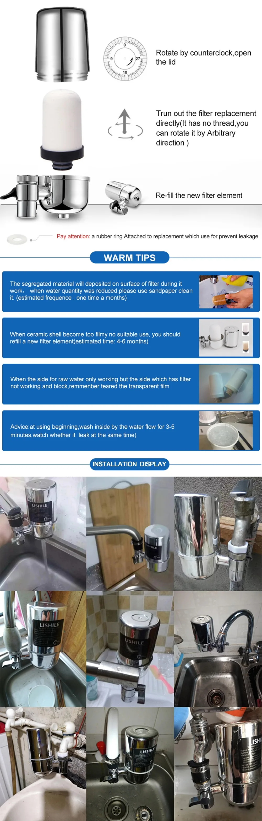 Remoção Ferrugem Bactérias, Ajuste rápido, Adaptador de torneira