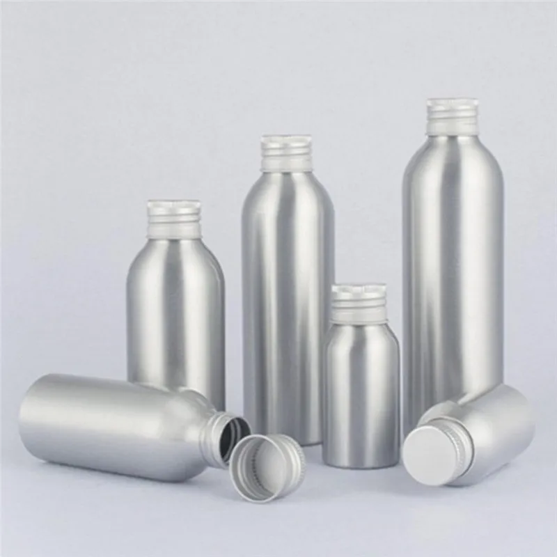 

1Pc Aluminum Bottle Mice Bottle Aluminum Refill Portable Bottle Lid Cosmetics Sub-bottle Container 40/50/100/120/150/250ml